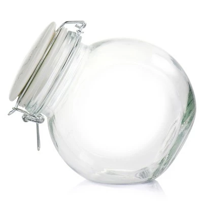 Gibson Home 1.9qt Glass Canister with Decorated Ceramic Lid 6 Gibson Home 1.9qt Glass Canister with Decorated Ceramic Lid - Image 4