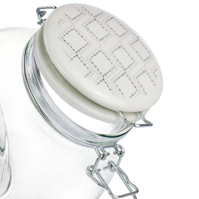 Gibson Home 1.9qt Glass Canister with Decorated Ceramic Lid 7 Gibson Home 1.9qt Glass Canister with Decorated Ceramic Lid - Image 5
