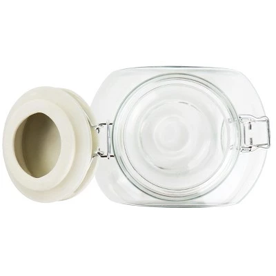 Gibson Home 1.9qt Glass Canister with Decorated Ceramic Lid 8 Gibson Home 1.9qt Glass Canister with Decorated Ceramic Lid - Image 6