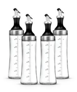OSTO Set of Clear Glass Oil Dispensers; 18 Oz. Oil and Vinegar Dispensers with Pouring Spout and Filter BPA-Free -Kitchen Storage shop unnamed file 2083