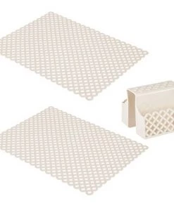 mDesign Plastic Kitchen Sink Protector Set, Diamond Design, Set/3 -Kitchen Storage shop unnamed file 210