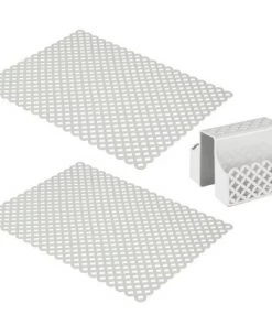 mDesign Plastic Kitchen Sink Protector Set, Diamond Design, Set/3 -Kitchen Storage shop unnamed file 211