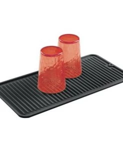 mDesign Silicone Kitchen Dish Drying Mat and Protector