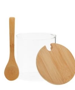 Juvale 3 Pack Small Glass Condiment Containers with Lids, Spoons & Bamboo Wood Base (22oz) -Kitchen Storage shop unnamed file 2176