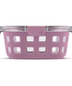 Ello 7" Round Glass Food Storage Container Pink -Kitchen Storage shop unnamed file 2192