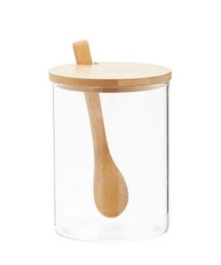 Juvale Set of 3 Glass Seasoning Containers with Bamboo Lids, Spoons & Wooden Base (3 Sizes) -Kitchen Storage shop unnamed file 2206