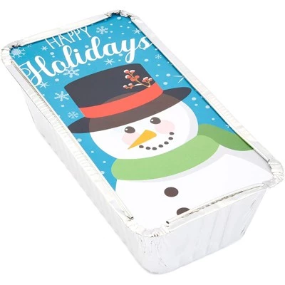 Blue Panda 50-Pack 22-Ounce Disposable Aluminum Bread Baking Tins Foil Loaf Pan with Lid, Holiday Christmas, 8.5”x2.5”x 4.5” 6 Blue Panda 50-Pack 22-Ounce Disposable Aluminum Bread Baking Tins Foil Loaf Pan with Lid, Holiday Christmas, 8.5”x2.5”x 4.5” - Image 4