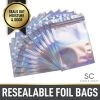 Zulay Kitchen Simple Craft 100 PCS Ziplock Mylar Bags For Food Storage - 6”x 4” Resealable Holographic Bags With Clear Front Window -Kitchen Storage shop unnamed file 2226