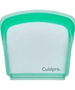 Cuisipro Silicone Seamless Reusable Bags (Green, 5.25 x 4.75-inch, 2-Pack)