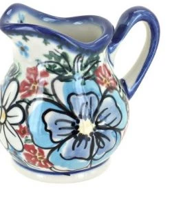 Blue Rose Pottery Blue Rose Polish Pottery Spring Morning Milk Jug Creamer