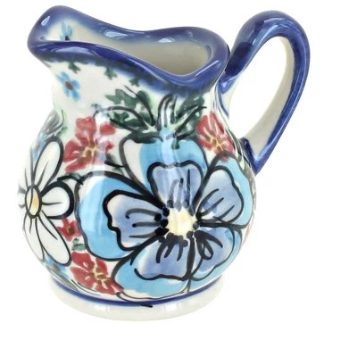 Blue Rose Pottery Blue Rose Polish Pottery Spring Morning Milk Jug Creamer 3 Blue Rose Pottery Blue Rose Polish Pottery Spring Morning Milk Jug Creamer