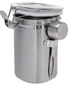 ChefWave Stainless Steel Coffee Canister with Measuring Spoon