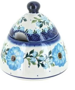 Blue Rose Pottery Blue Rose Polish Pottery Daphne Sugar Bowl