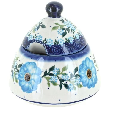 Blue Rose Pottery Blue Rose Polish Pottery Daphne Sugar Bowl 3 Blue Rose Pottery Blue Rose Polish Pottery Daphne Sugar Bowl