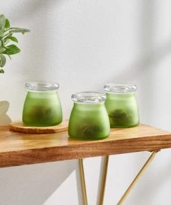 Libbey BudShield Green Storage Jar with Lid, 4.5-ounce, Set of 3