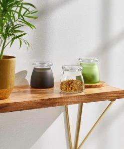 Libbey BudShield Green Storage Jar with Lid, 4.5-ounce, Set of 3 -Kitchen Storage shop unnamed file 2265