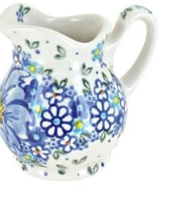 Blue Rose Pottery Blue Rose Polish Pottery Blue Starflower Milk Jug Creamer