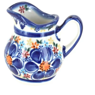 Blue Rose Pottery Blue Rose Polish Pottery Blue Dahlia Milk Jug Creamer 3 Blue Rose Pottery Blue Rose Polish Pottery Blue Dahlia Milk Jug Creamer