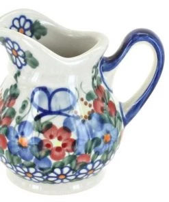 Blue Rose Pottery Blue Rose Polish Pottery Garden Butterfly Milk Jug Creamer