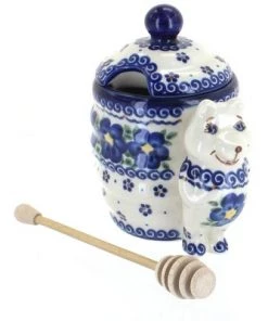 Blue Rose Pottery Blue Rose Polish Pottery Spring Blossom Honey Pot