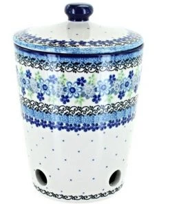Blue Rose Pottery Blue Rose Polish Pottery Eliza Garlic Keeper