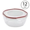 Sterilite Ultra Seal Multipurpose 4.7 Quart Plastic Food Storage Bowl Container with Latching Lid for Storing and Serving, Clear (12 Pack)