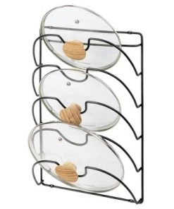 mDesign Metal Pot/Pan Lid Storage Rack, Mount on Cabinet Door/Wall -Kitchen Storage shop unnamed file 2347