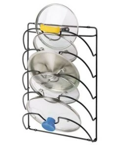 mDesign Metal Pot/Pan Lid Storage Rack, Mount on Cabinet Door/Wall -Kitchen Storage shop unnamed file 2348