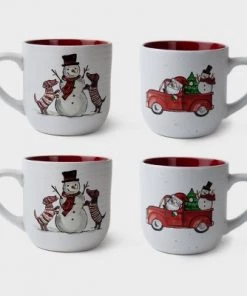 Peppermint & Pine 4pc Ceramic Car and Snowman Stack Rack - Peppermint & Pine -Kitchen Storage shop unnamed file 2353