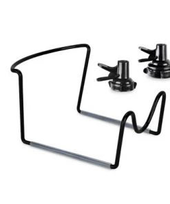 Brio Metal Plated Black 3 to 5gal Water Jug Stand with Fast Flow Spout Plus 2 Caps Included