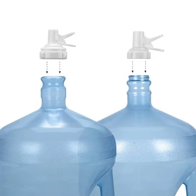 Brio Stainless Steel White 3 to 5gal Water Jug Stand with Fast Flow Spout Plus 2 Caps Included 4 Brio Stainless Steel White 3 to 5gal Water Jug Stand with Fast Flow Spout Plus 2 Caps Included - Image 2