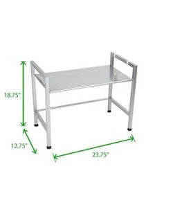 MIND READER Metal Rack Utility Shelf and Microwave Stand with Two Hooks (SILVER) -Kitchen Storage shop unnamed file 2382