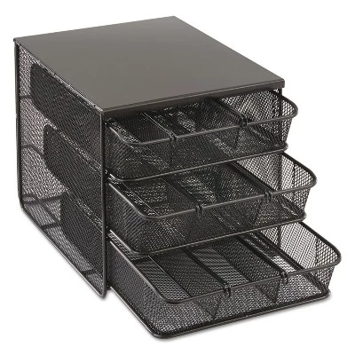 Safco 3 Drawer Hospitality Organizer 7 Compartments 11 1/2w x 8 1/4d x 8 1/4h Bk 3275BL 4 Safco 3 Drawer Hospitality Organizer 7 Compartments 11 1/2w x 8 1/4d x 8 1/4h Bk 3275BL - Image 2