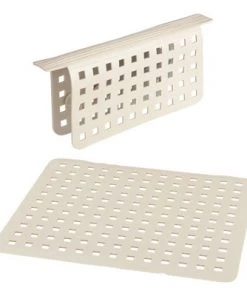 mDesign Kitchen Sink Protector Mat Set, 1 Sink Saddle, 1 Sink Mat -Kitchen Storage shop unnamed file 242