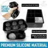 Zulay Kitchen Silicone Square Ice Cube Mold and Ice Ball Mold For Whiskey (Set of 2) - Black -Kitchen Storage shop unnamed file 2429