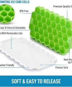 Zulay Kitchen Honeycomb Icecube Tray, 2 pack - Green