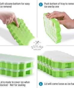 Zulay Kitchen Honeycomb Icecube Tray, 2 pack - Green -Kitchen Storage shop unnamed file 2467