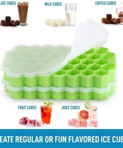 Zulay Kitchen Honeycomb Icecube Tray, 2 pack - Green -Kitchen Storage shop unnamed file 2468