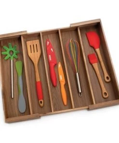 Acacia Expandable Cutlery Holder - Lipper International -Kitchen Storage shop unnamed file 2556