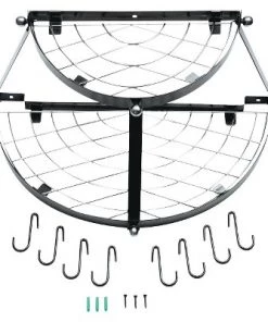 Range Kleen Double Shelf Wall Hanging Pot Rack - Black -Kitchen Storage shop unnamed file 2566