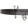 Old Dutch International Matte Black Light Gauge Oval Hanging Pot Rack with 12 Hooks and Chain
