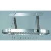 Old Dutch International Satin Nickel Oval Hanging Pot Rack with Grid and 16 Hooks