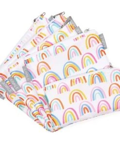 Juvale 5 Pack Resealable Plastic Bags, Colorful Rainbow Reusable Snack Bags with Zipper (3 Sizes) -Kitchen Storage shop unnamed file 2610
