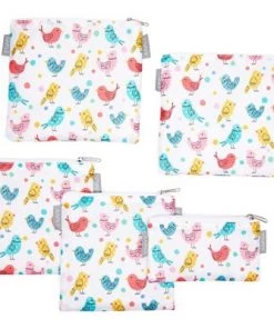 Juvale 5 Pack Resealable Plastic Bags, Colorful Bird Reusable Snack Bags with Zipper (3 Sizes) -Kitchen Storage shop unnamed file 2615