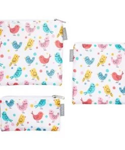 Juvale 5 Pack Resealable Plastic Bags, Colorful Bird Reusable Snack Bags with Zipper (3 Sizes) -Kitchen Storage shop unnamed file 2616