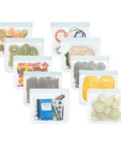 (re)zip Lay-Flat Reusable Lunch Bag Family Pack - Clear - 10pk