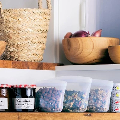 stasher Reusable Food Storage Clear Bags - 3pk 3 stasher Reusable Food Storage Clear Bags - 3pk