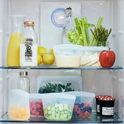 stasher Reusable Food Storage Bag Bundle - Clear - 4 Cups/2pk 4 stasher Reusable Food Storage Bag Bundle - Clear - 4 Cups/2pk - Image 2