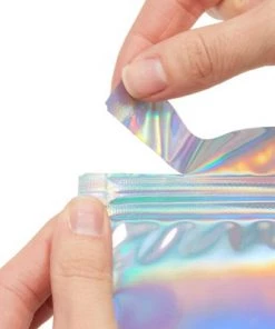 Stockroom Plus 100 Pack Resealable Holographic Snack Bags, Smell Proof Pouch (5.5 x 7.9 In) -Kitchen Storage shop unnamed file 2710