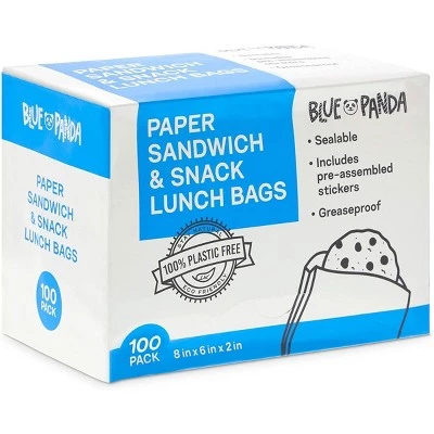 Blue Panda 100 Pack Resealable Bags with Stickers, Greaseproof Paper Bags (Brown, 8 x 6 x 2 In) 7 Blue Panda 100 Pack Resealable Bags with Stickers, Greaseproof Paper Bags (Brown, 8 x 6 x 2 In) - Image 5
